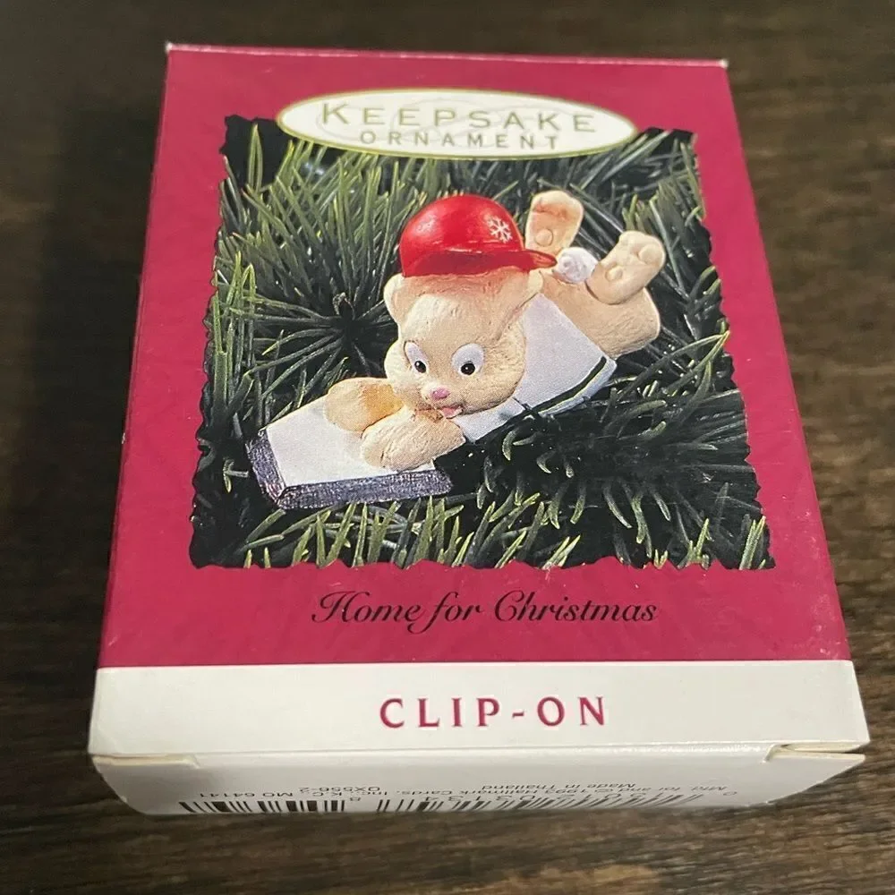 hallmark keepsake ornament home for Christmas clip on 1993